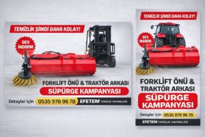 traktör arka monteli yol süpürücü